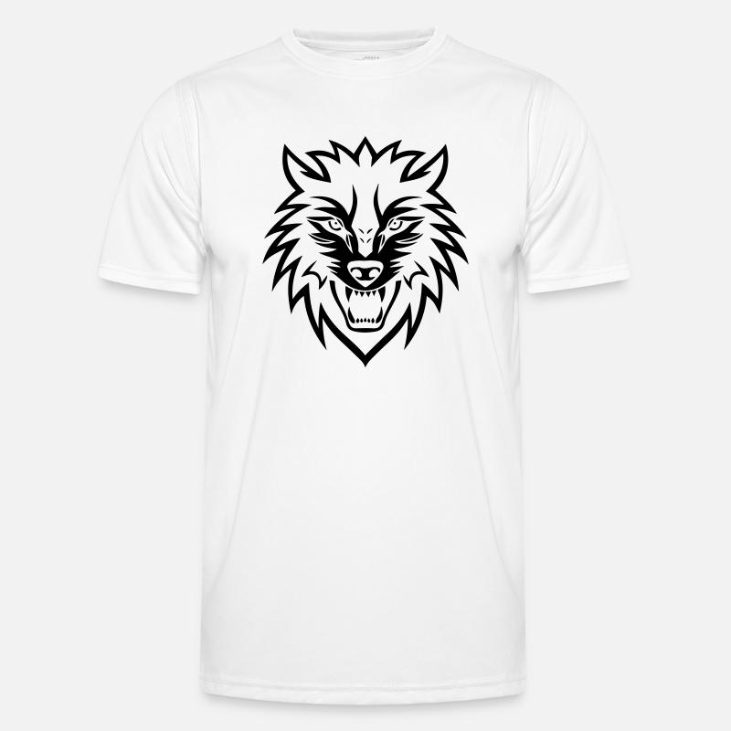 Wolf Wolfskopf Symbol Logo - Männer Funktions-T-Shirt - Weiß
