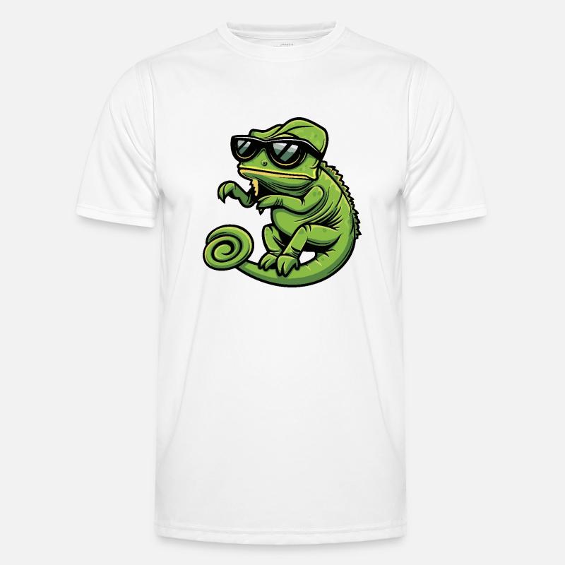 Chameleon Cool Comic - Männer Funktions-T-Shirt - Weiß