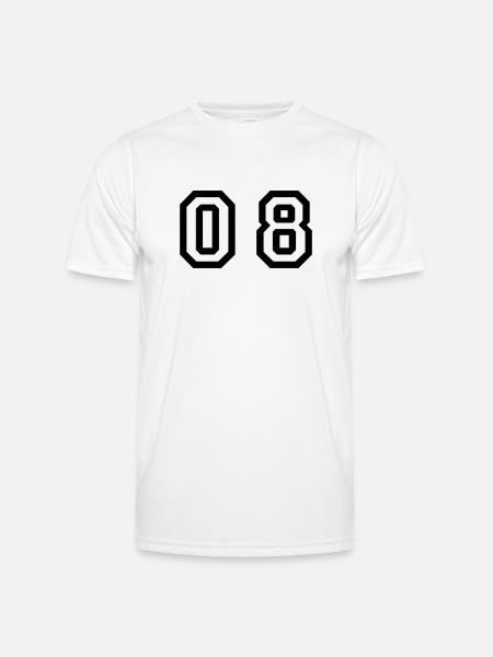 number - 08 - zero eight - Men's Functional T-Shirt - white