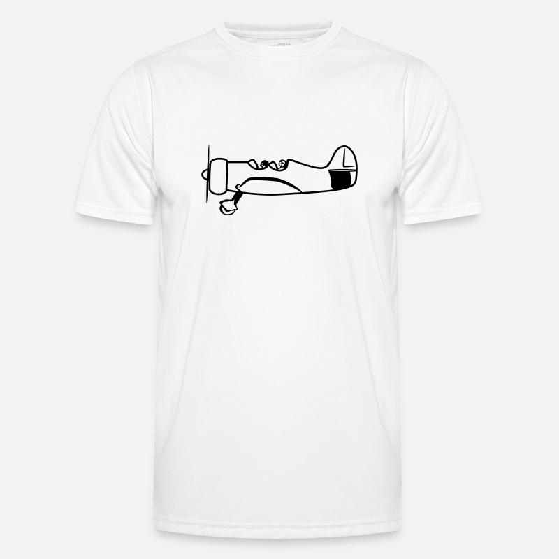 Flugzeug fliegen propeller oldtimer Männer Funktions-T-Shirt