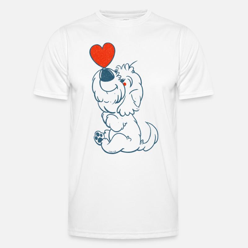 cockapoo Thor avec le cœur en dessin au trait bleu T-shirt sport Homme