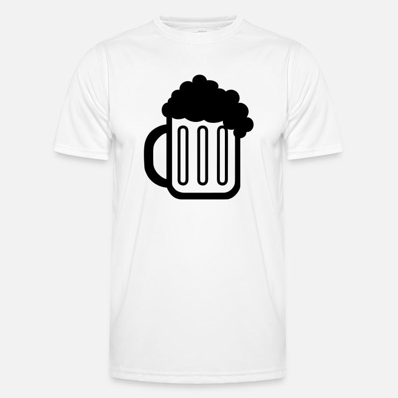 Bierkrug (beer mug) 01.0 - Männer Funktions-T-Shirt - Weiß