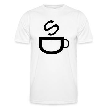 Cafe - Men's Functional T-Shirt - white - Front - AI Model Male 178 dark (178cm)