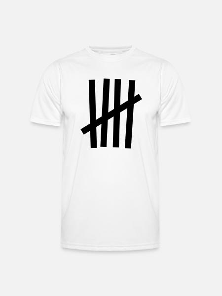 Tally 5 strokes - Men's Functional T-Shirt - white