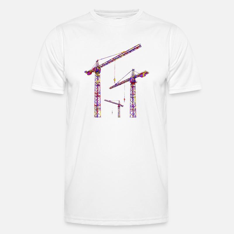 Construction cranes in bright colors Men's Functional T-Shirt