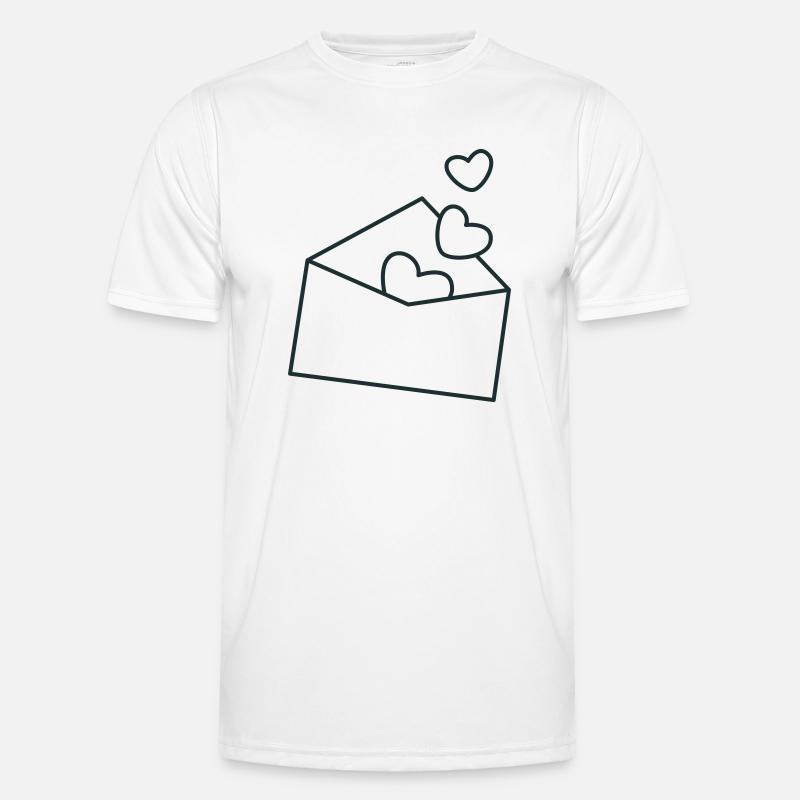 envelope with hearts - Men's Functional T-Shirt - white