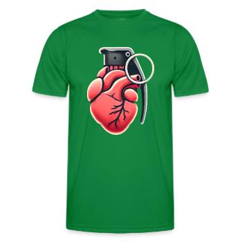 Explosive Herzgranate Design - Männer Funktions-T-Shirt - Kelly Green - Vorne - AI Model Male 178 dark (178cm)