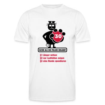 30 Chemise d'anniversaire "Plus de la laisse ..." - T-shirt sport Homme - blanc - Devant - AI Model Male 178 dark (178cm)