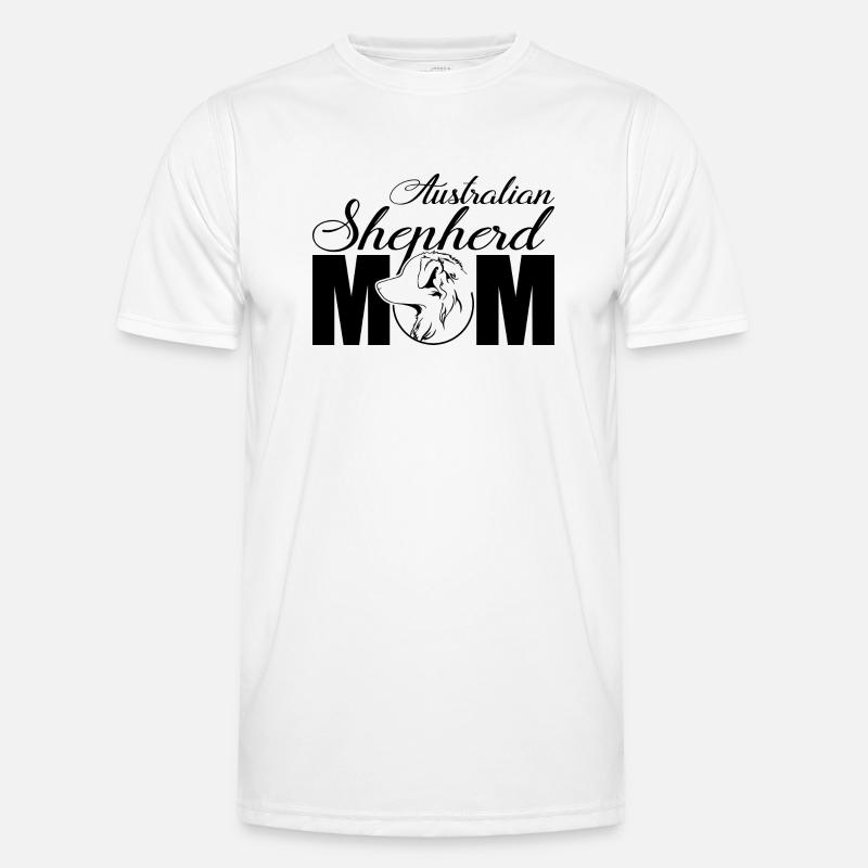 Australian Shepherd Profil Mom Hunde Hund Wilsigns Männer Funktions-T-Shirt