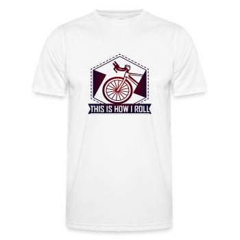 Vélo. Je roule - T-shirt sport Homme - blanc - Devant - AI Model Male 178 dark (178cm)