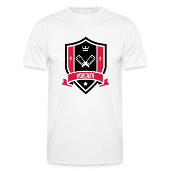 Boucher - T-shirt sport Homme - blanc - Devant - AI Model Male 178 dark (178cm)