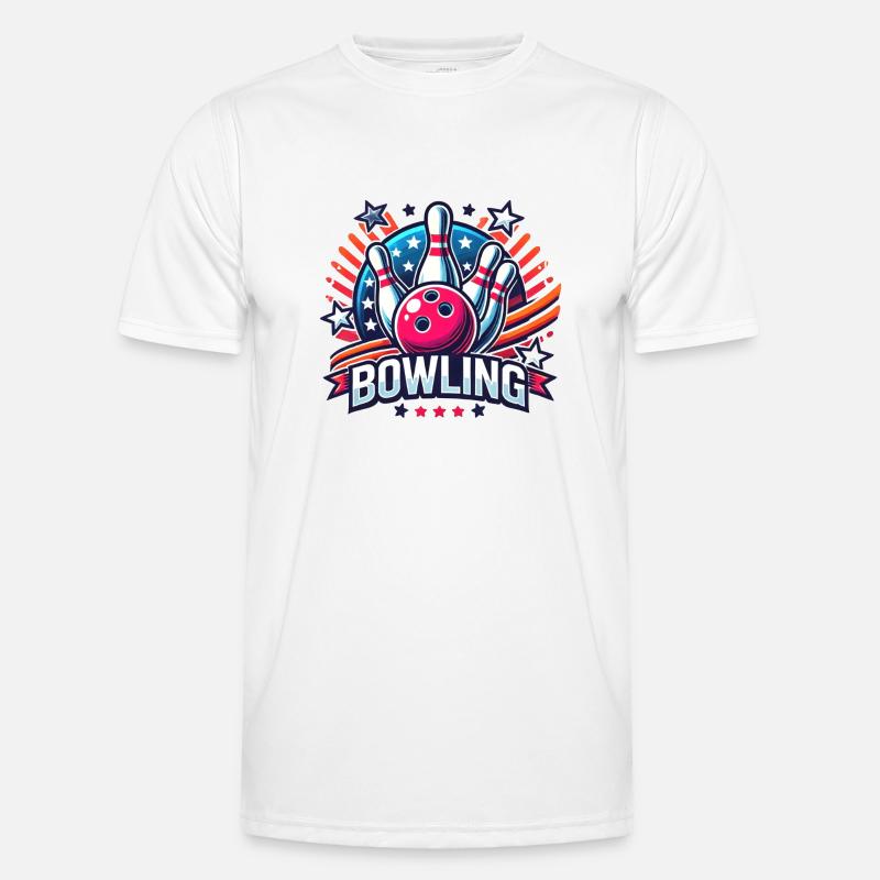 Bowling Logo - Männer Funktions-T-Shirt - Weiß