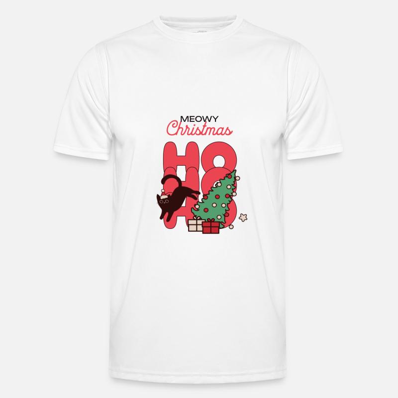 Miaou de Noël hohoho chat T-shirt sport Homme