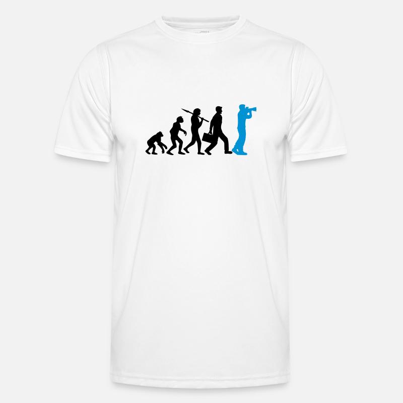 Fotograf Kamera Evolution - Männer Funktions-T-Shirt - Weiß