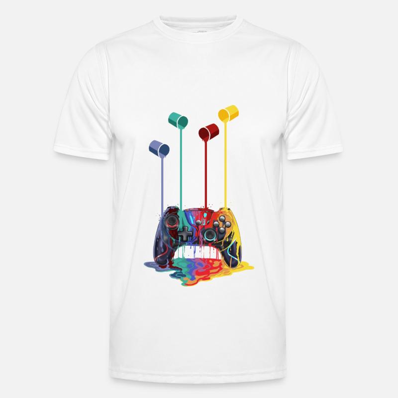 Regenbogen Kontroller Männer Funktions-T-Shirt