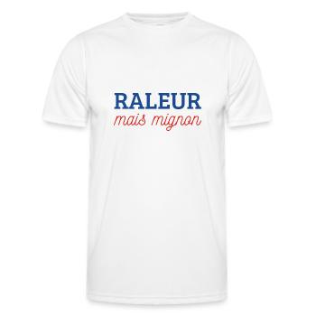 Râleur mais mignon - T-shirt sport Homme - blanc - Devant - AI Model Male 178 dark (178cm)