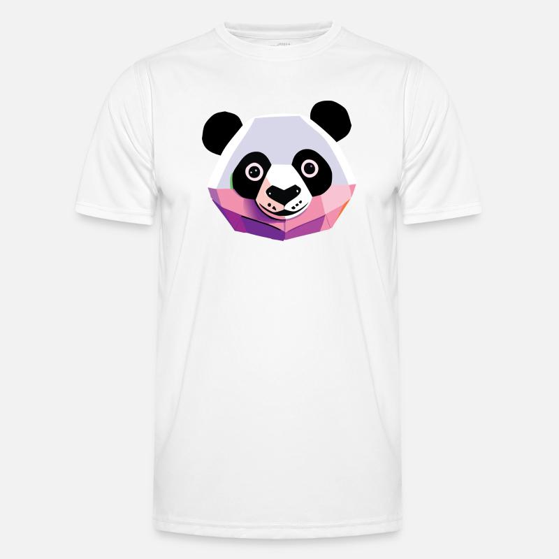 Panda Low Poly - Men's Functional T-Shirt - white