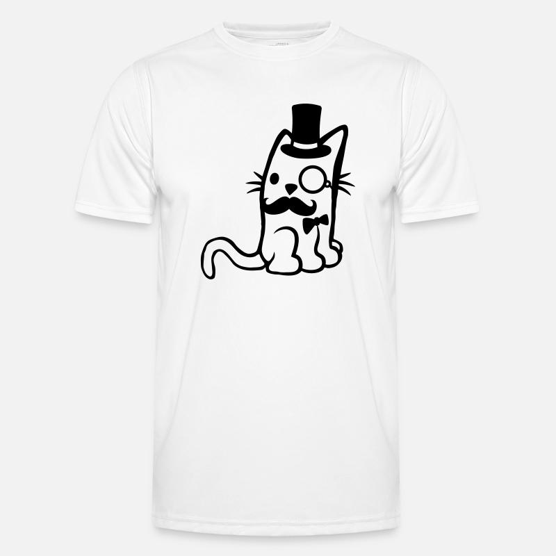 Brille Monokel Herr Katze Männer Funktions-T-Shirt