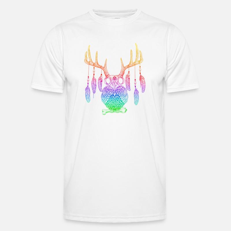 Boho Hirscheule Regenbogenfarben - Männer Funktions-T-Shirt - Weiß