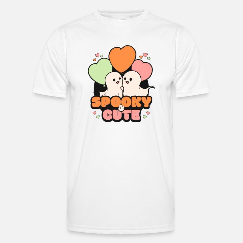 Spooky October Cute Halloween Ghost - Men's Functional T-Shirt - white