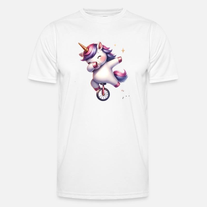 Einrad Einhorn dab dabbing - Männer Funktions-T-Shirt - Weiß