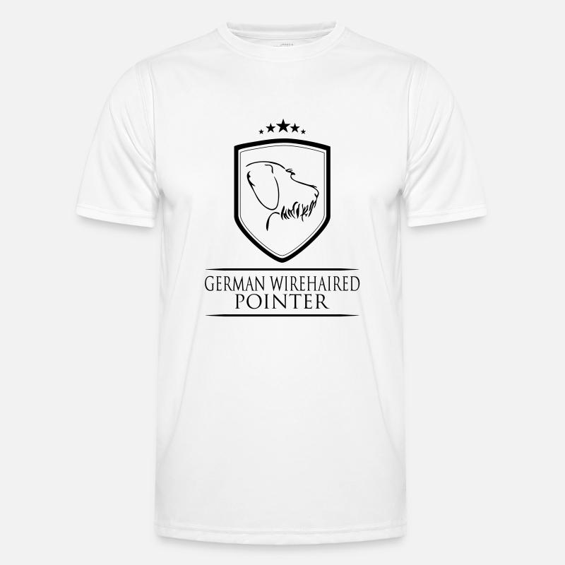 GERMAN WIREHAIRED POINTER WAPPEN - Männer Funktions-T-Shirt - Weiß