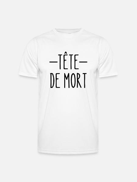 tête de mort - T-shirt sport Homme - blanc