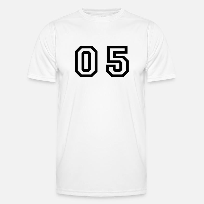 number - 05 - zero five - Men's Functional T-Shirt - white