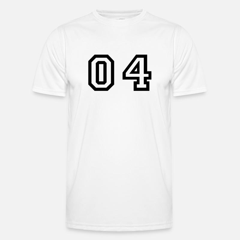 Nummer - 04 - Null vier - Männer Funktions-T-Shirt - Weiß