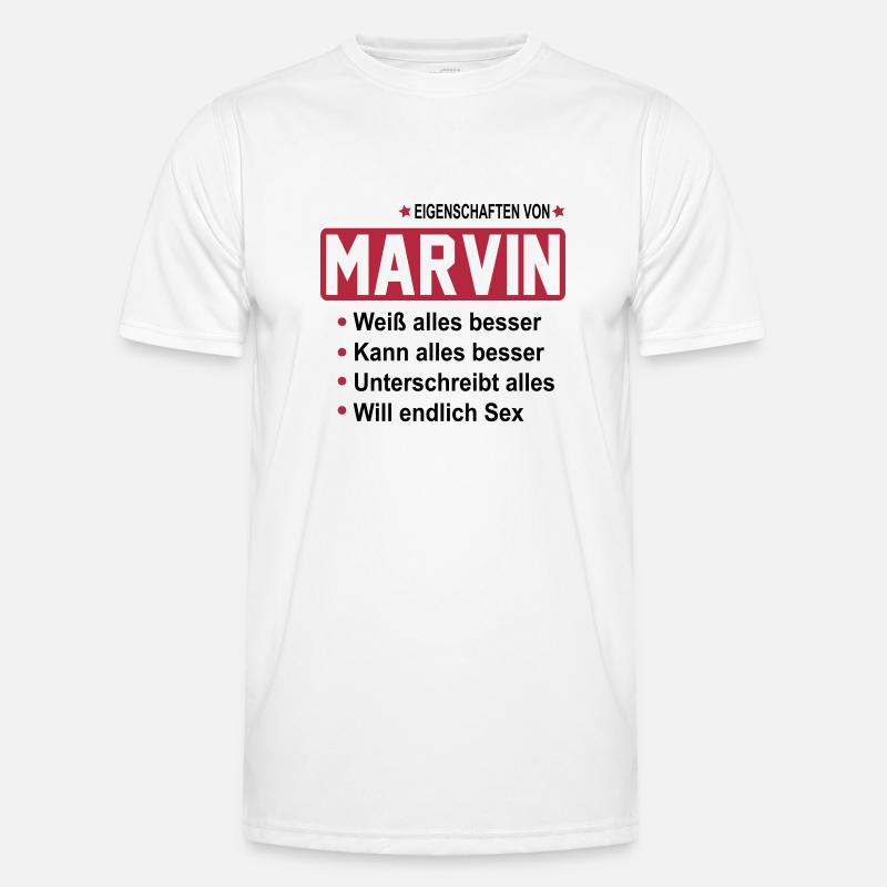 marvin - Männer Funktions-T-Shirt - Weiß