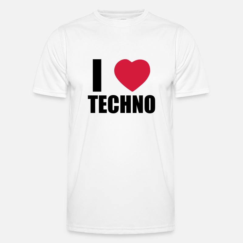 I LOVE TECHNO 2 - Männer Funktions-T-Shirt - Weiß