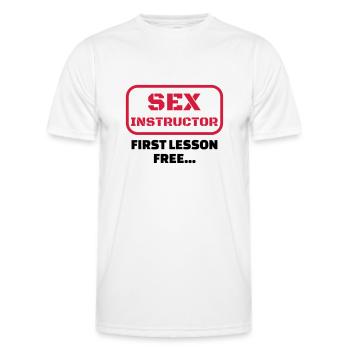 sexe / drague / seduction / fête / sexy / sex - T-shirt sport Homme - blanc - Devant - AI Model Male 178 dark (178cm)