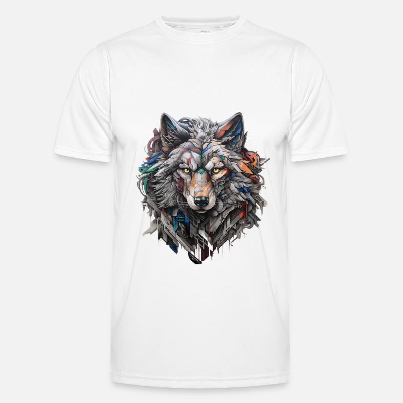 Gray wolf in graffiti style | Wolf lovers Men's Functional T-Shirt