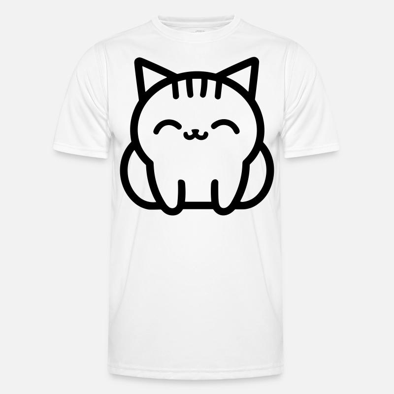 Katze - Männer Funktions-T-Shirt - Weiß