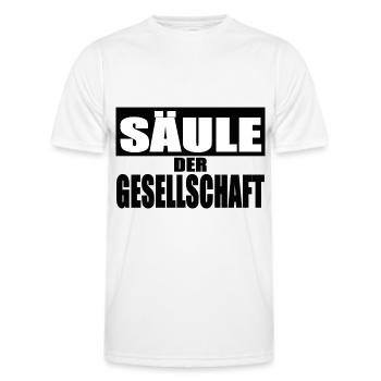 Säule der Gesellschaft Shirt Tasse Lustige Sprüche - Männer Funktions-T-Shirt - Weiß - Vorne - AI Model Male 178 dark (178cm)