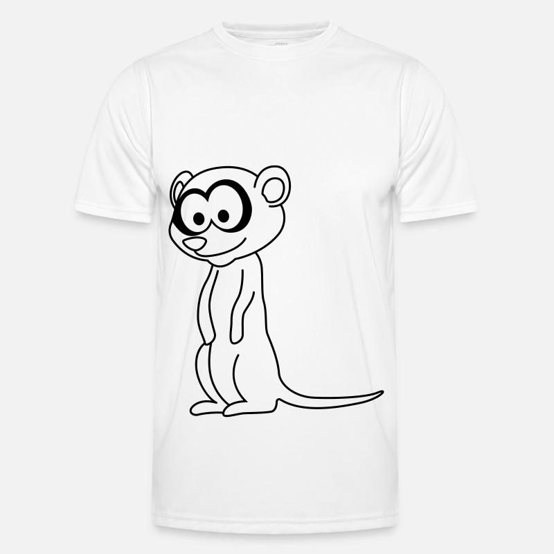 Erdmännchen Comic Tier Männer Funktions-T-Shirt