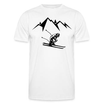 Skifahrer Skifahren - Männer Funktions-T-Shirt - Weiß - Vorne - AI Model Male 178 dark (178cm)