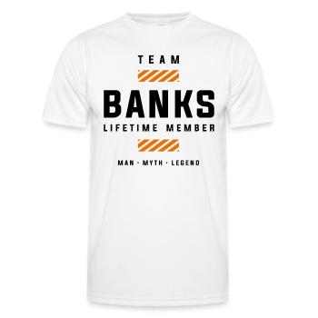 Team Banks Lifetime Member Funny Name Banks - Men's Functional T-Shirt - white - Front - AI Model Male 178 dark (178cm)