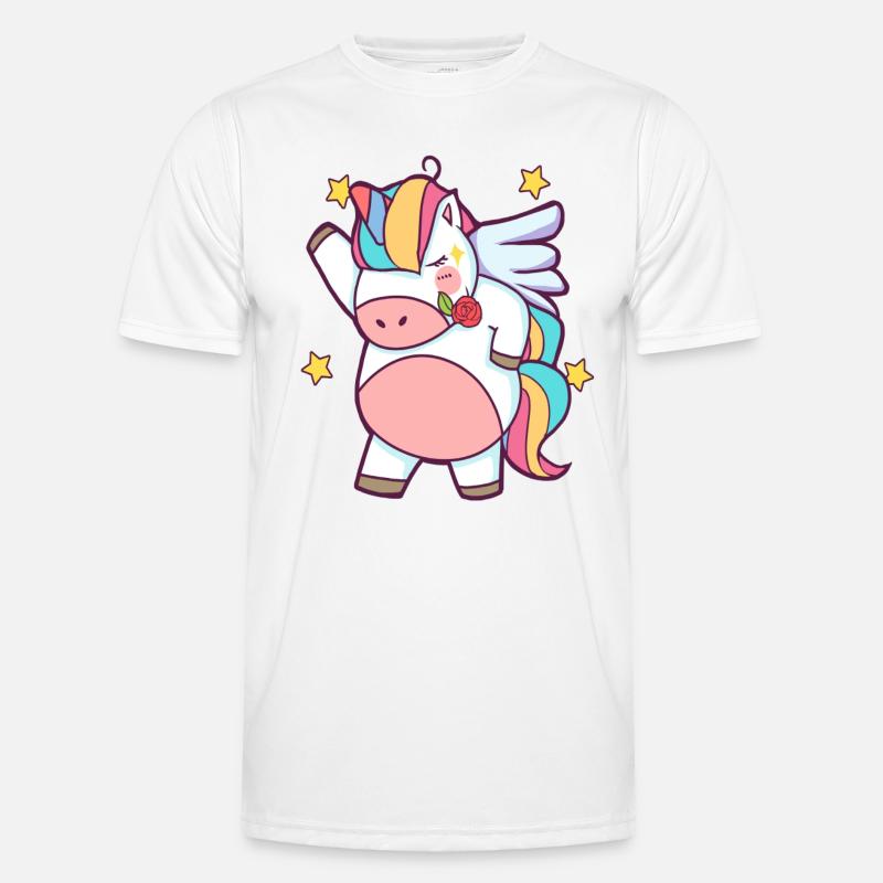 Dapping Einhorn - Dap Einhorn Tshirt mit Rose Männer Funktions-T-Shirt