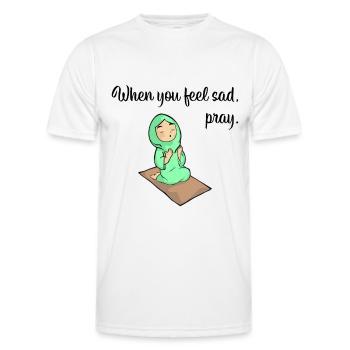 Islam Quran Sure Quote Allah Prayer Muslim Gift - Men's Functional T-Shirt - white - Front - AI Model Male 178 dark (178cm)