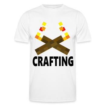 Crafting Crafting Funny Gaming Nerd Gamers Gamers - Men's Functional T-Shirt - white - Front - AI Model Male 178 dark (178cm)
