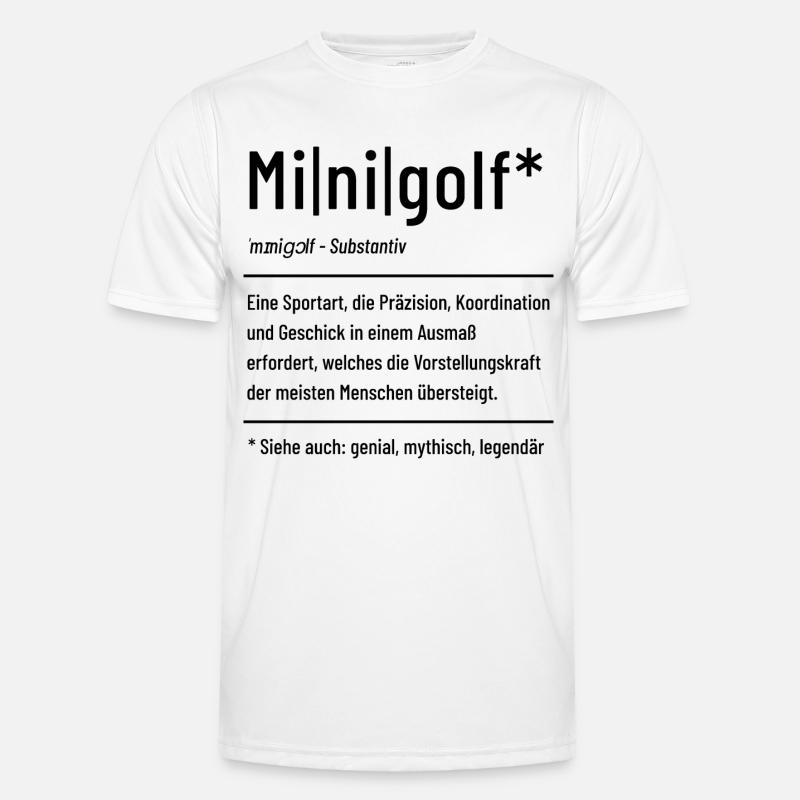 Minigolf Definition - Miniatur Golf - Bahnengolf Männer Funktions-T-Shirt