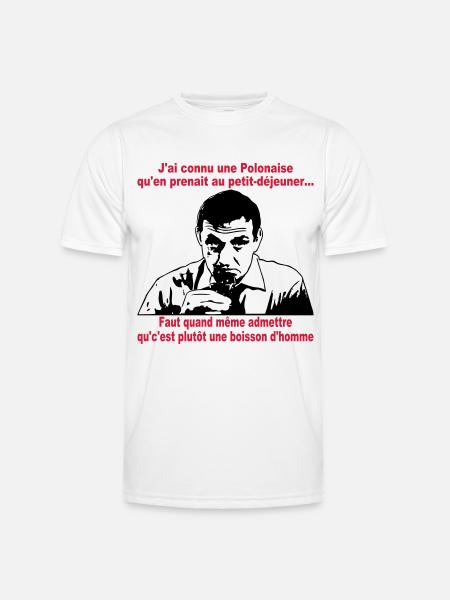 j'ai connu une polonaise lino ventura - T-shirt sport Homme - blanc