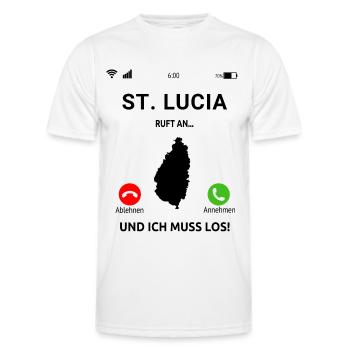 St. Lucia Karibik Insel Saint Lucia Urlaub Idee - Männer Funktions-T-Shirt - Weiß - Vorne - AI Model Male 178 dark (178cm)