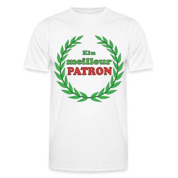 Elu meilleur patron - Männer Funktions-T-Shirt - Weiß - Vorne - AI Model Male 178 dark (178cm)