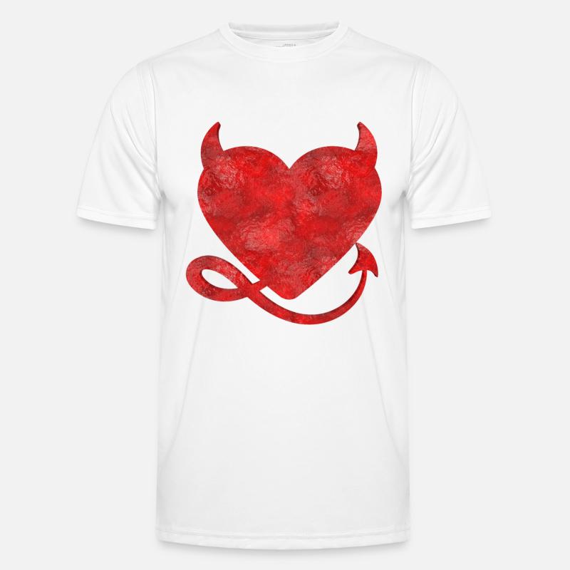 Coeur de diable avec le design de cornes T-shirt sport Homme