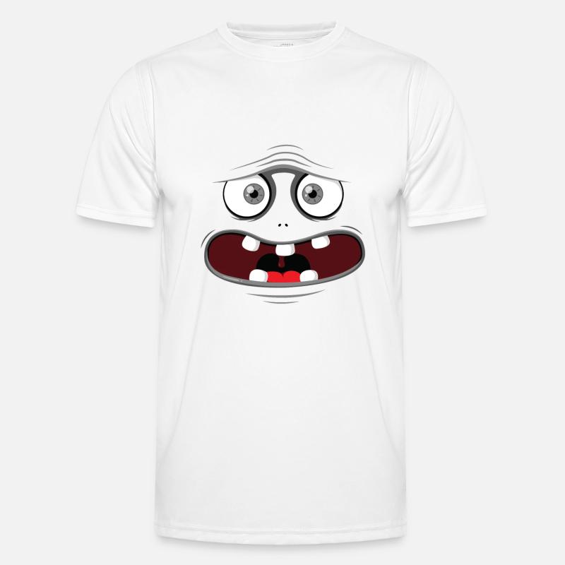Monster-Gesicht - Grau Männer Funktions-T-Shirt