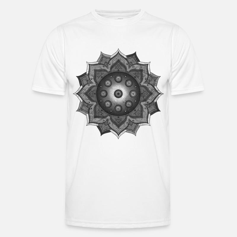 HANDPAN hang drum MANDALA black grey Männer Funktions-T-Shirt