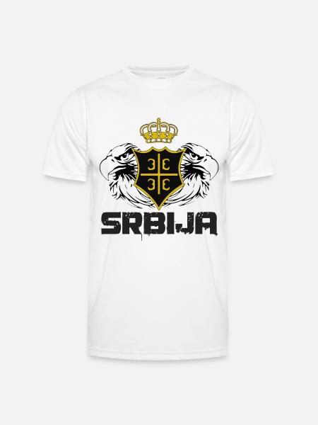 Srbija - Männer Funktions-T-Shirt - Weiß