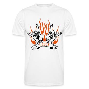 I rock - T-shirt sport Homme - blanc - Devant - AI Model Male 178 dark (178cm)